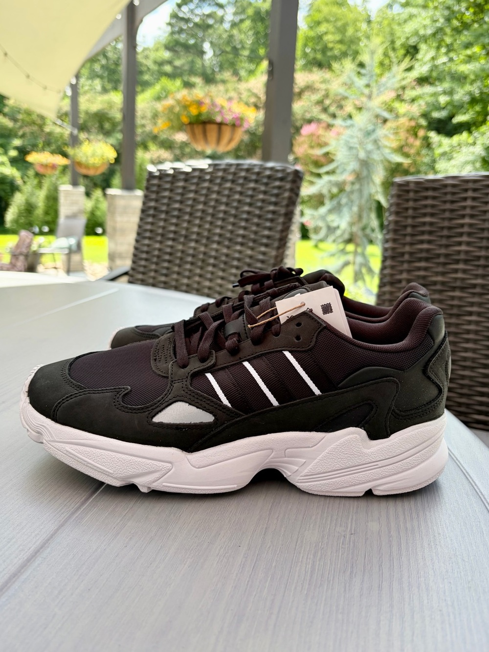 adidas Originals Falcon W Black White Chunky Dad Sneakers NWT Size 9 💕🖤